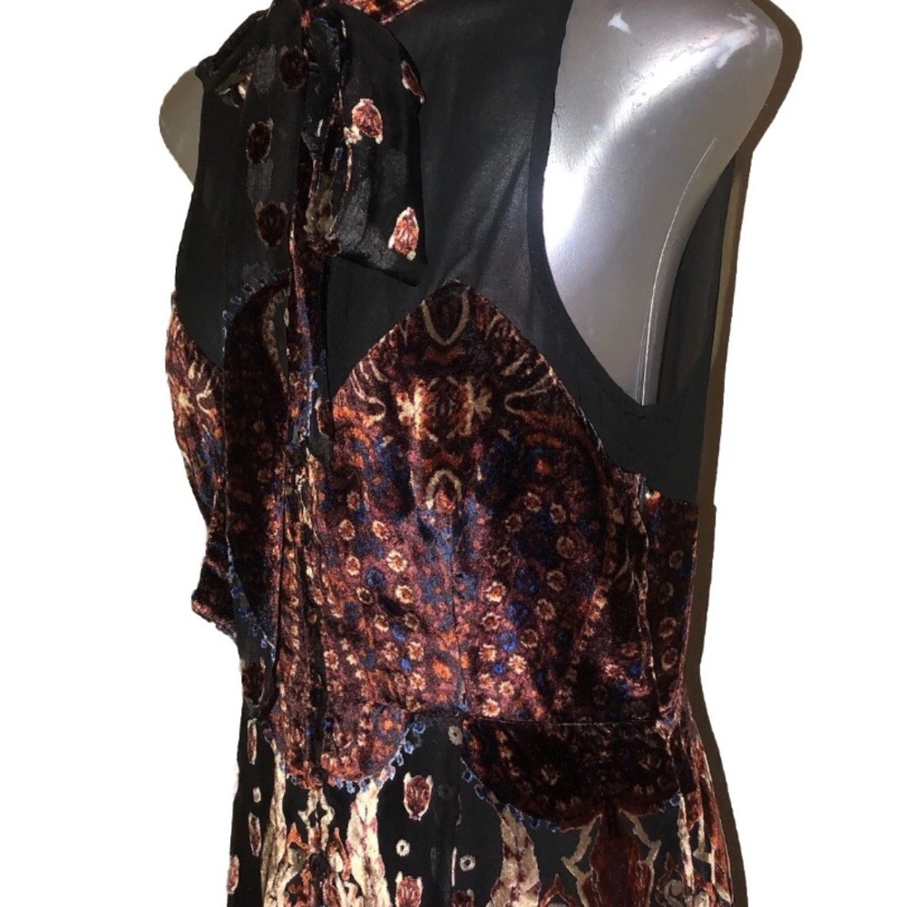 Free People Hands to Hold Velvet Paisley Maxi Dress size6 - Picture 6 of 8